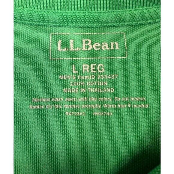 L.L. Bean Regular Fit Premium Short Sleeve Green Polo Shirt 233437 Men's Large L - Picture 3 of 3